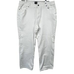 Additions By Chicos Straight White Cotton Denim Jeans Sz 3 Short XL 16P